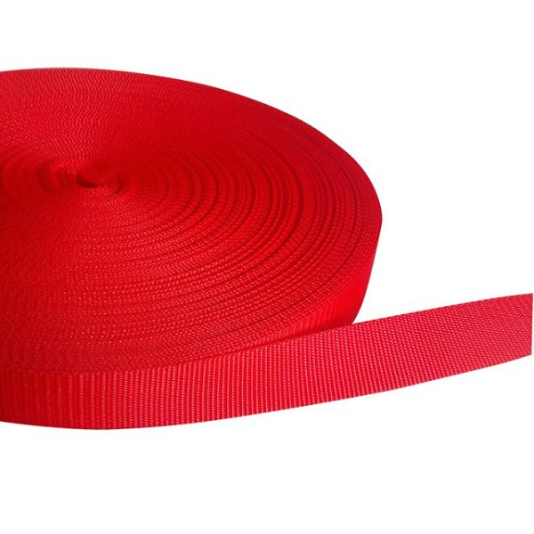 Vải nilon phẳng màu đỏ Red Flat Nylon Webbing